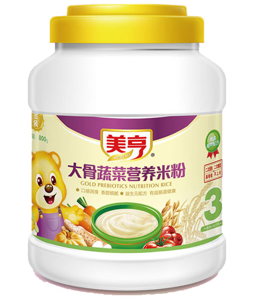 美亨800g桶裝大骨蔬菜營養(yǎng)米粉3段