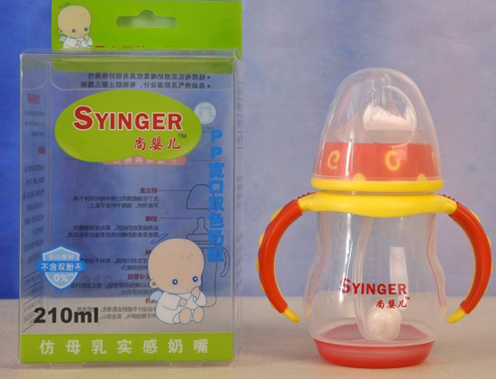 尚嬰兒PP雙色感溫奶瓶210ml紅色