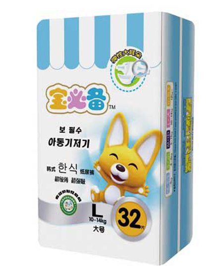 寶必備彈性大耳朵紙尿褲L32片