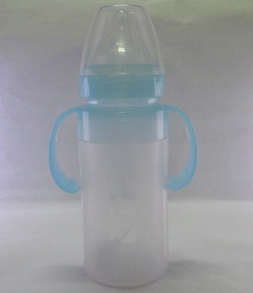 yinge寶240ML直身寬口徑液體硅膠自動手柄奶瓶