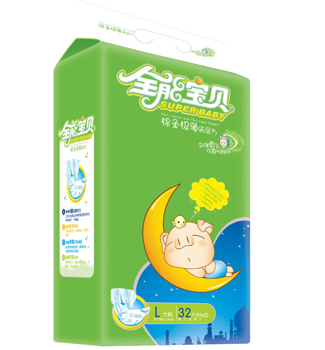 全能寶貝中包棉柔極薄紙尿片L碼32片