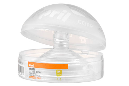 愛普麗大口徑硅膠奶嘴M碼