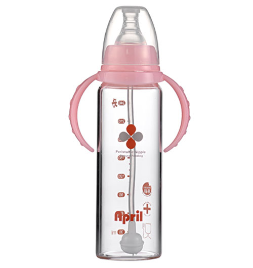 愛(ài)普麗鉑金標(biāo)口玻璃奶瓶240ml粉色