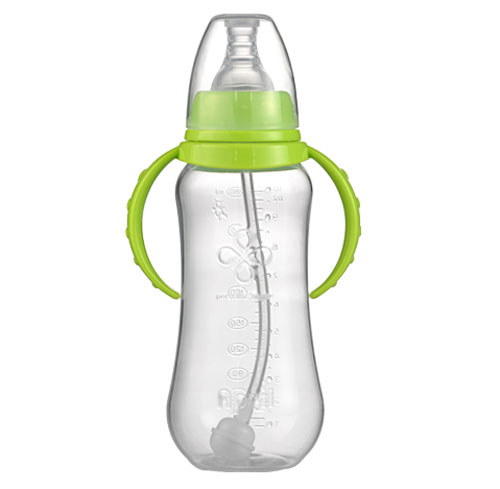愛普麗標口弧形PP奶瓶280ml綠色