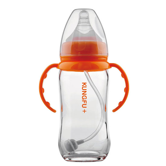 功夫?qū)氊惾贵w玻璃寬口大奶瓶