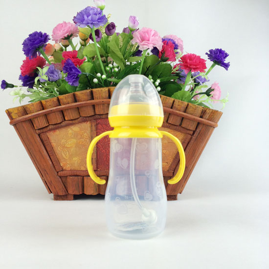 貝優(yōu)樂240ML硅膠奶瓶黃色