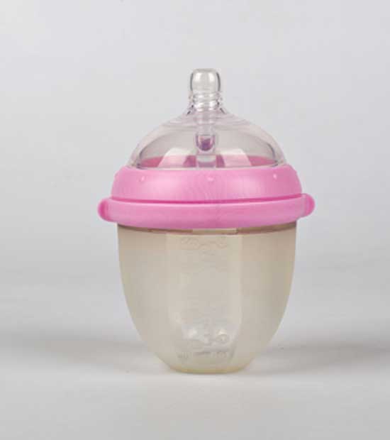 亨特貝貝超寬口硅膠奶瓶160ml紅色