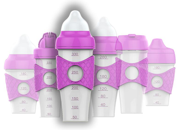 綠糖生活紫色水晶奶瓶330ml