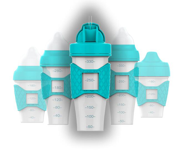 綠糖生活藍(lán)色水晶奶瓶330ml