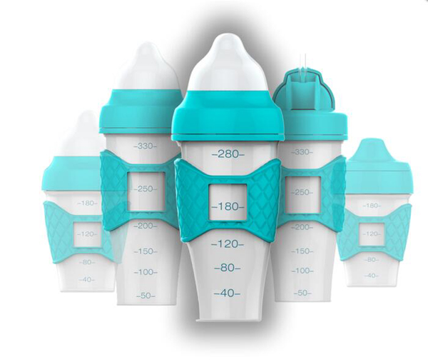 綠糖生活藍(lán)色水晶奶瓶280ml