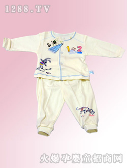 安嬰寶米黃色嬰兒套衣