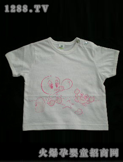 泰迪熊家族白色圓領T恤