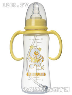 日康圓弧形有柄PP自動奶瓶240ML