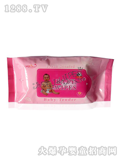 舒爾潔嬰兒濕巾粉紅色包裝