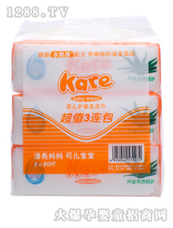 可兒嬰兒護(hù)膚柔濕巾(3連包)
