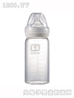 樂(lè)樂(lè)寶貝9安寬口晶鉆玻璃奶瓶