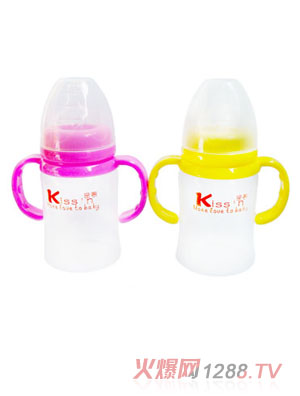 親恩5安寬口弧形翻不漏·防脹氣PP奶瓶玫紅