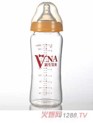 VNA金盾260ml弧形玻璃奶瓶