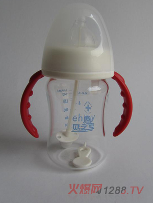 貝之享150ml晶鉆玻璃自動魔術防脹氣寬口奶瓶