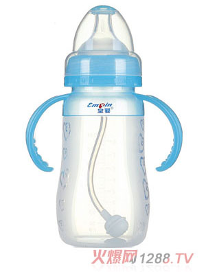 皇嬰寬口硅膠自動(dòng)奶瓶240ml藍(lán)色