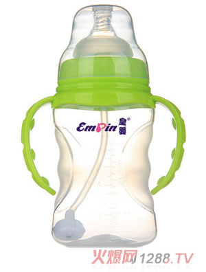 皇嬰寬口PP適指自動小奶瓶150ml綠色