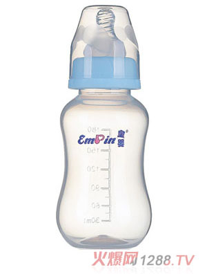 皇嬰寬口PP圓弧自動小奶瓶240ml藍色
