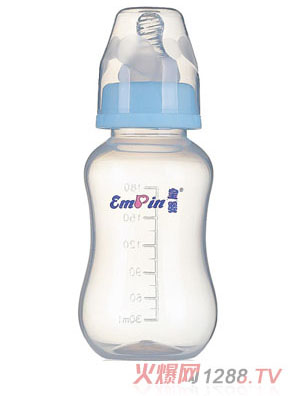 皇嬰標口PP圓弧自動大奶瓶240ml藍色