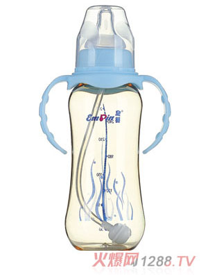 皇嬰PPSU標(biāo)口圓弧自動(dòng)奶瓶270ml藍(lán)色