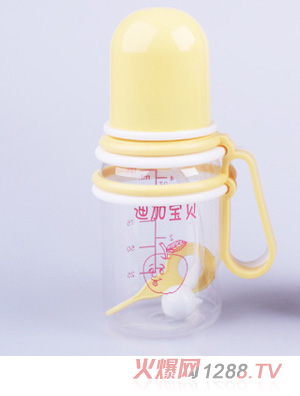 迪加寶貝pp活動柄直身自動淺黃色小奶瓶