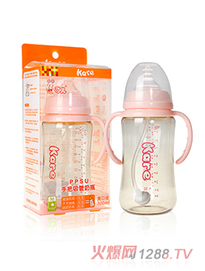 可兒KR-1068寬口手把自動PPSU奶瓶300ml