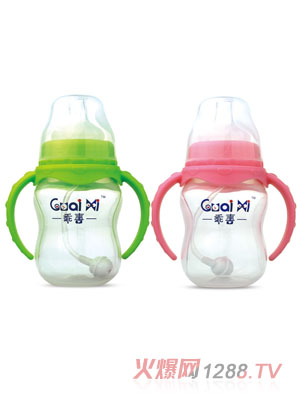 乖喜寬口弧形PP有耳自動(dòng)仿生奶瓶210ML G0064