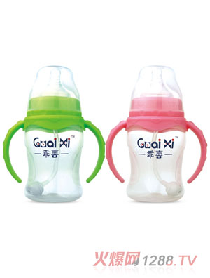 乖喜寬口弧形PP有耳自動(dòng)保鮮奶瓶180ml G0061