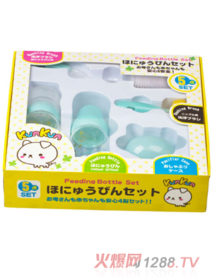 KUNKUN淺藍(lán)色玻璃奶瓶禮盒