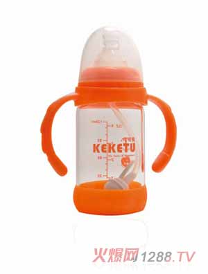 可可兔標(biāo)口玻璃奶瓶手柄自動(dòng)120ml