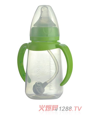 功夫?qū)氊怭P標口防滾自動小奶瓶