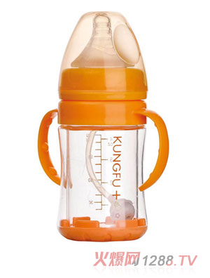 功夫?qū)氊惥с@玻璃寬口安全自動小奶瓶
