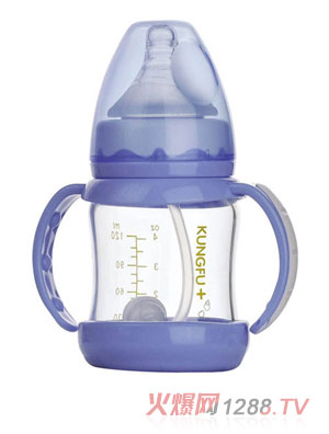 功夫?qū)氊惥с@玻璃寬口防摔自動小奶瓶