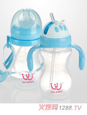 UU·KINGPP奶瓶300ml+PP水壺300ml藍色套裝