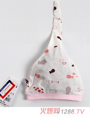 金色小魚(yú)單面竹纖維寶寶帽