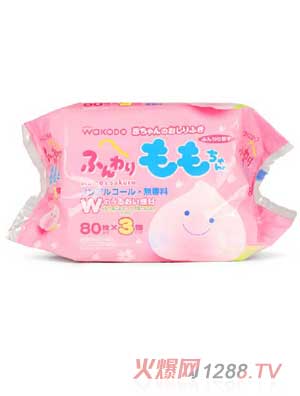 和光堂桃桃嬰兒濕巾屁屁濕巾80片