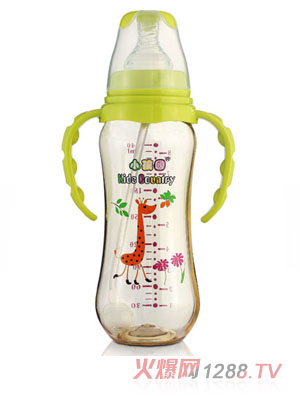 小孩國標(biāo)口弧形自動PPSU安全奶瓶240ML青色