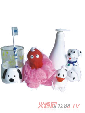 陽(yáng)光兔小狗造型洗刷用品套組