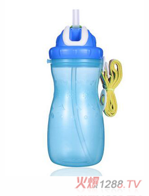 母愛兒童背帶學飲杯550ML 藍